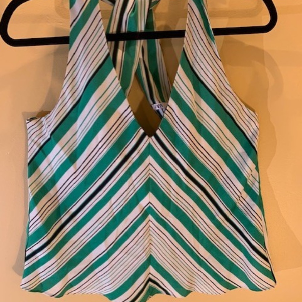 Zara Striped Top with a Criss-Cross Back Straps